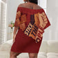 Justice To The People Africa Off Shoulder Short Dress Afro Raised Fist