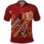 Justice To The People Africa Polo Shirt Afro Raised Fist