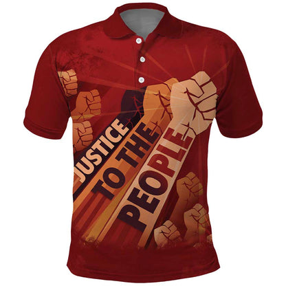Justice To The People Africa Polo Shirt Afro Raised Fist