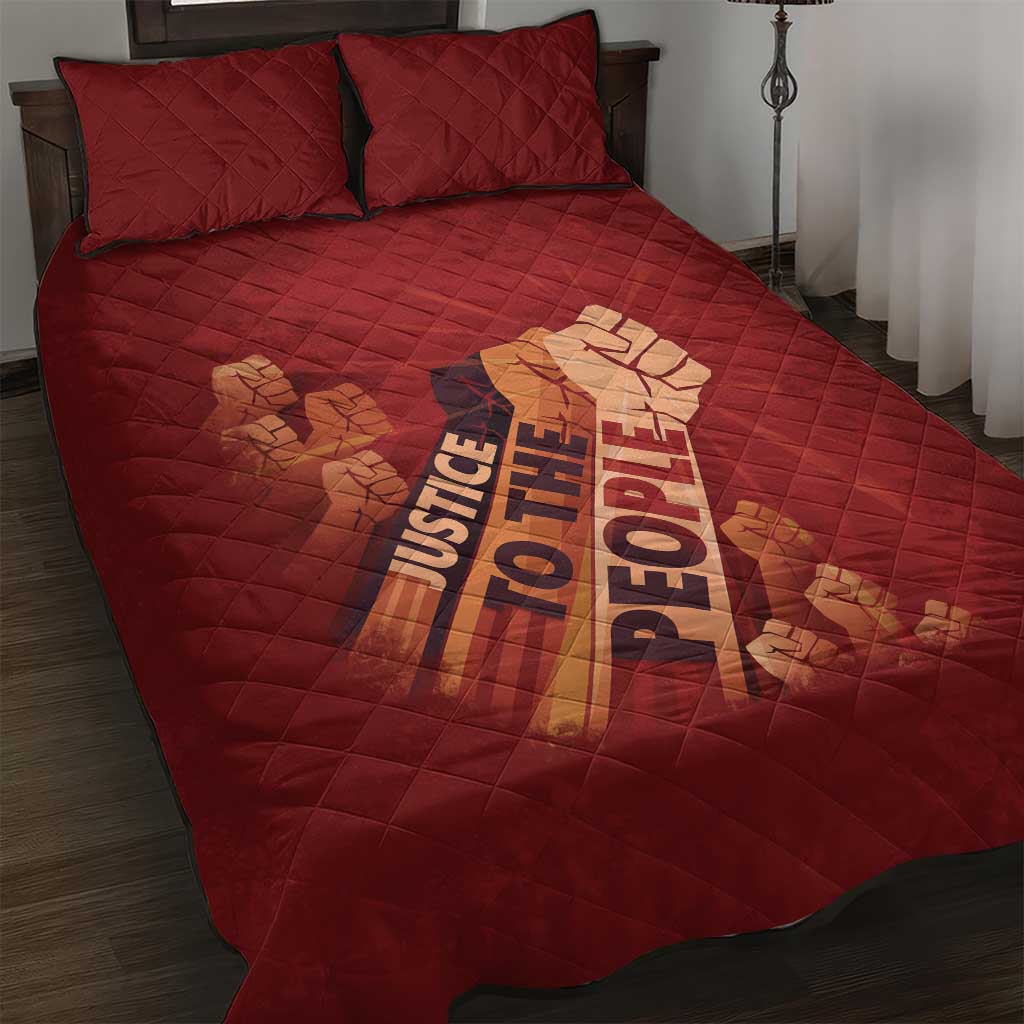 Justice To The People Africa Quilt Bed Set Afro Raised Fist