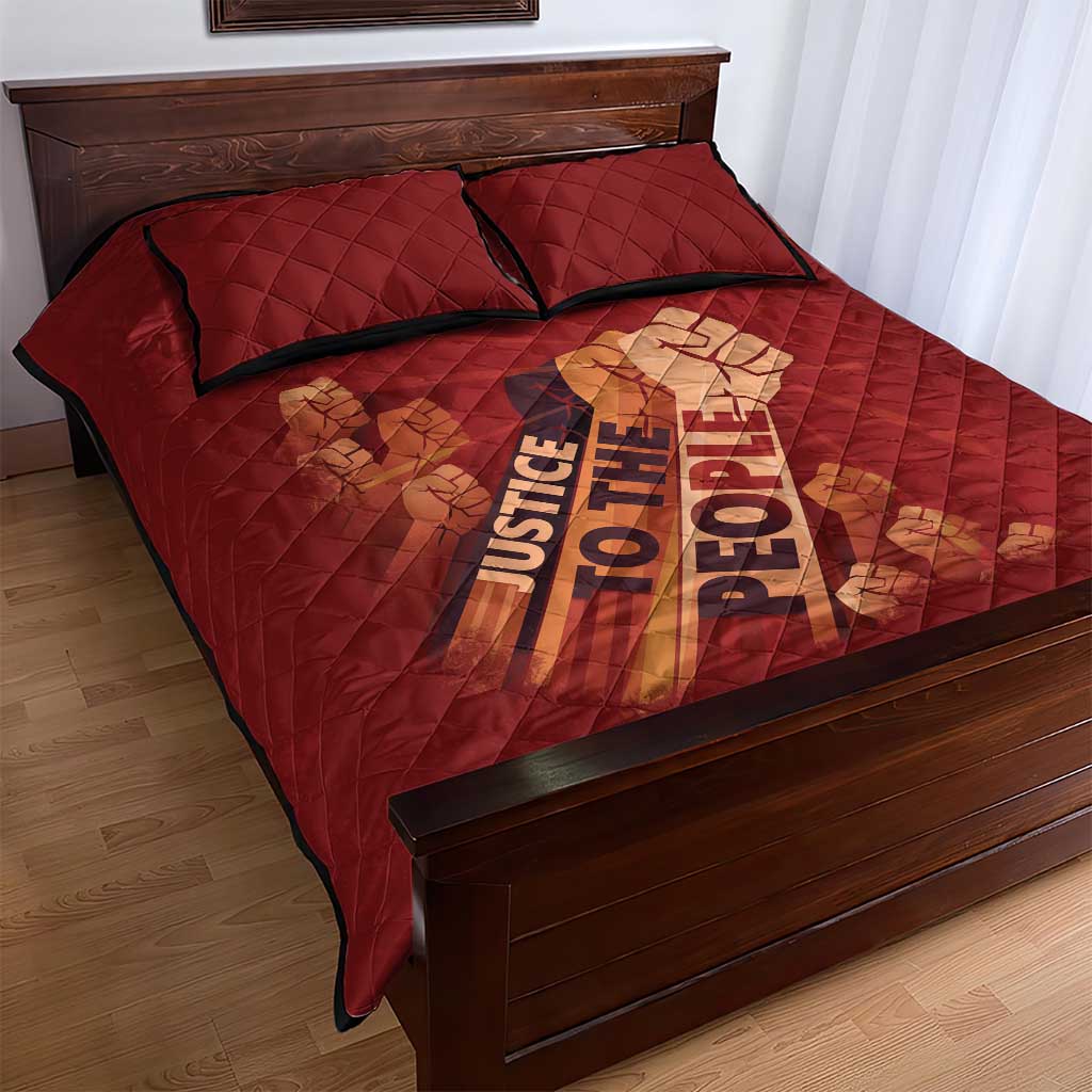 Justice To The People Africa Quilt Bed Set Afro Raised Fist