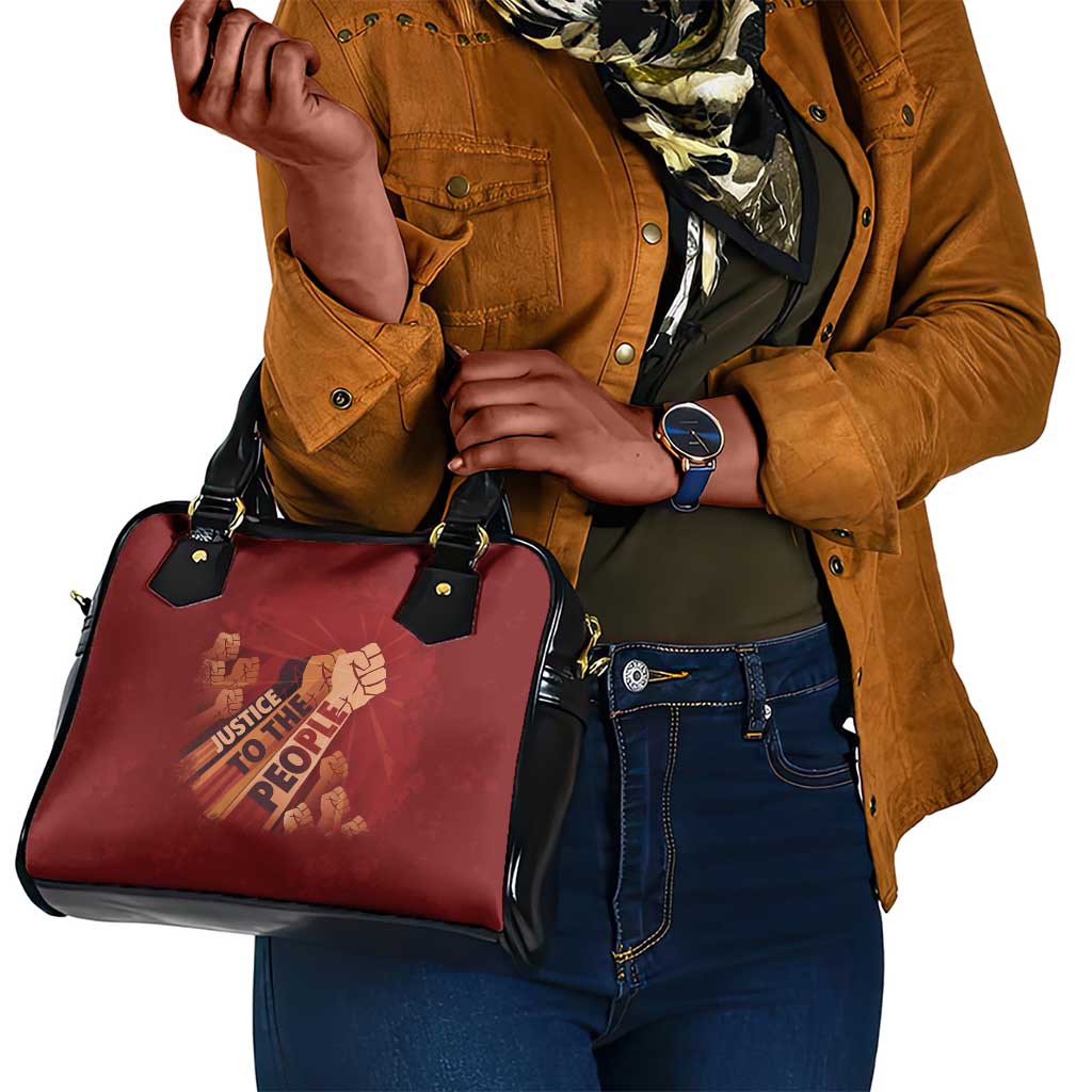 Justice To The People Africa Shoulder Handbag Afro Raised Fist