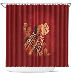 Justice To The People Africa Shower Curtain Afro Raised Fist