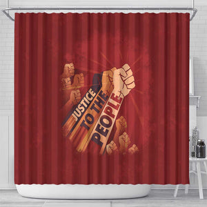 Justice To The People Africa Shower Curtain Afro Raised Fist