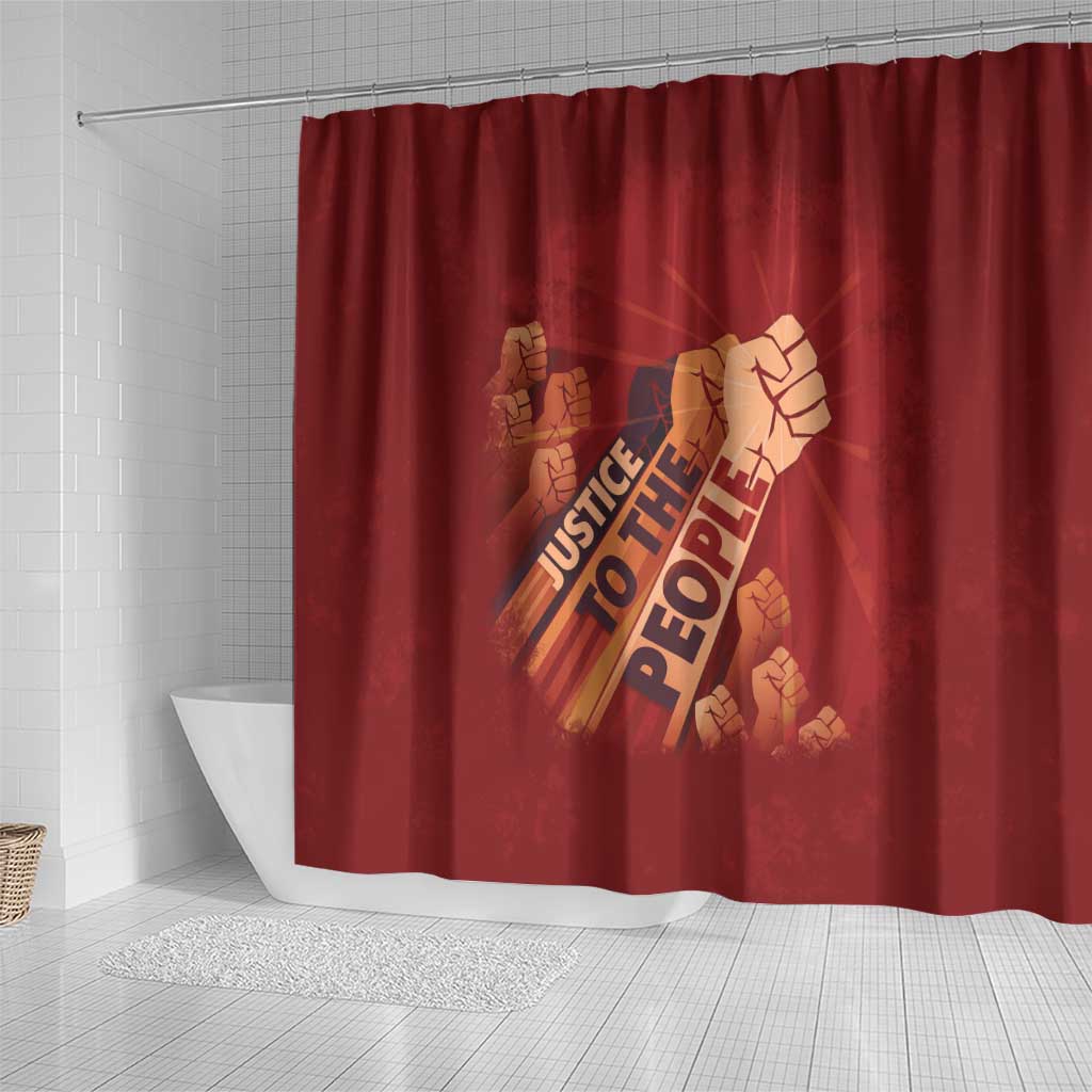 Justice To The People Africa Shower Curtain Afro Raised Fist
