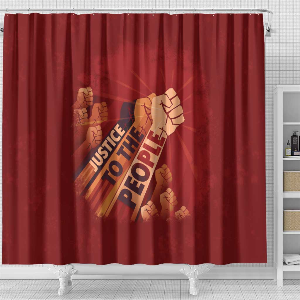 Justice To The People Africa Shower Curtain Afro Raised Fist