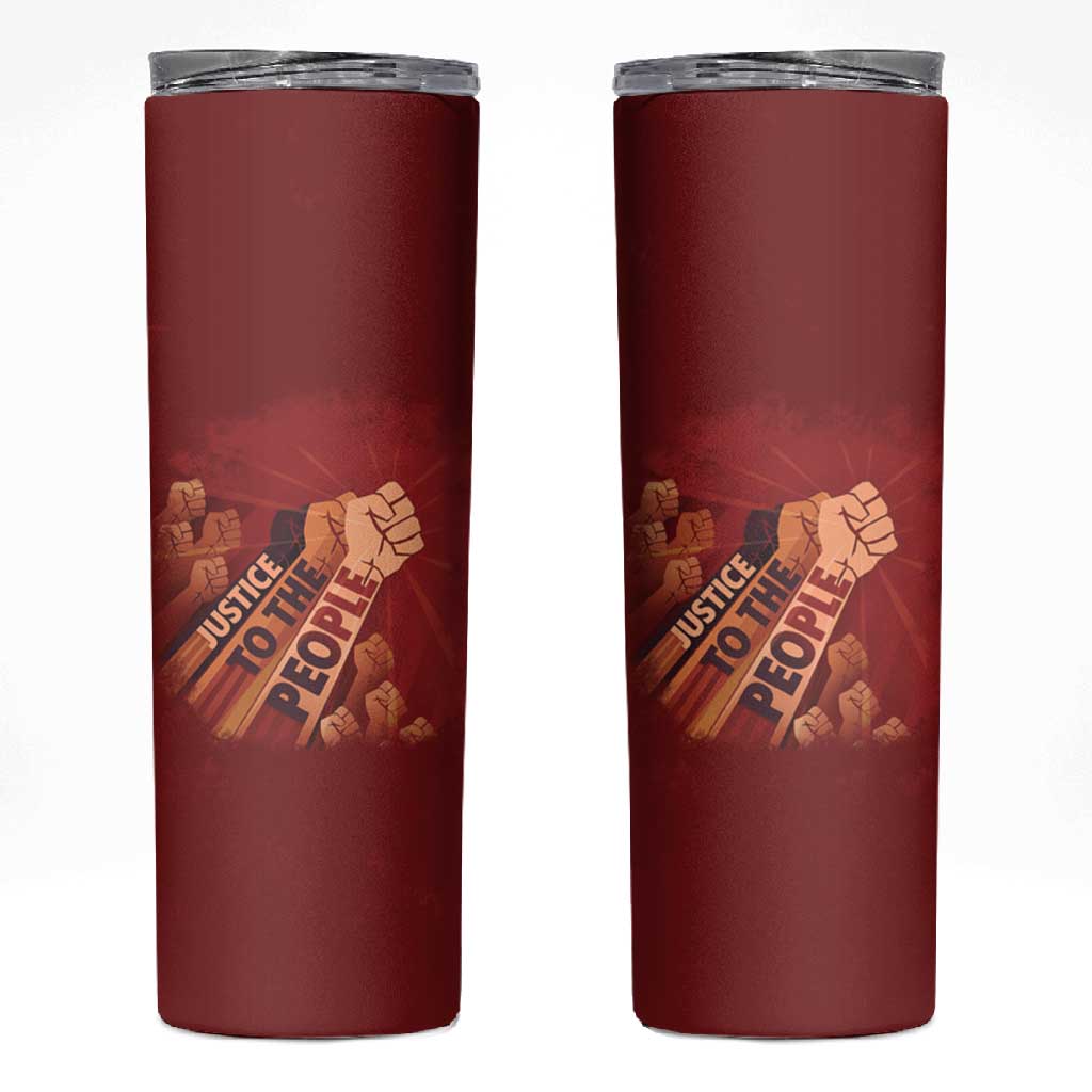Justice To The People Africa Skinny Tumbler Afro Raised Fist