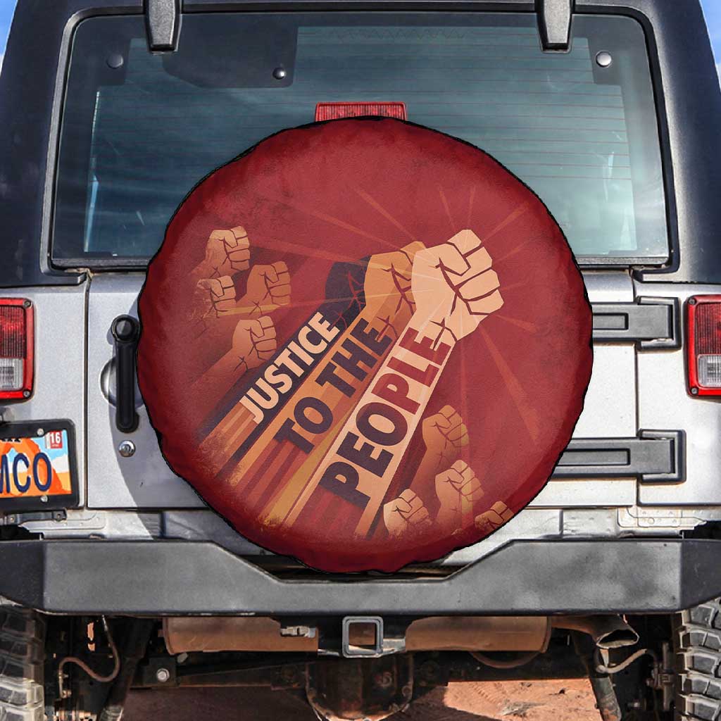 Justice To The People Africa Spare Tire Cover Afro Raised Fist