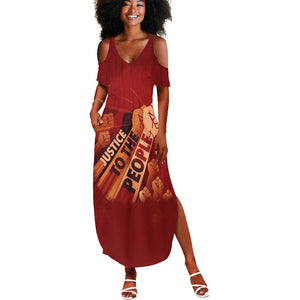 Justice To The People Africa Summer Maxi Dress Afro Raised Fist