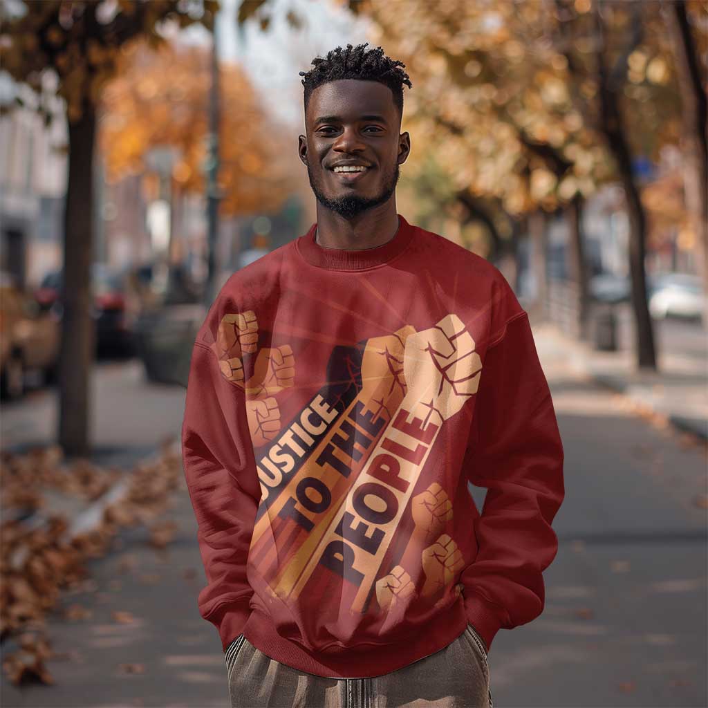 Justice To The People Africa Sweatshirt Afro Raised Fist