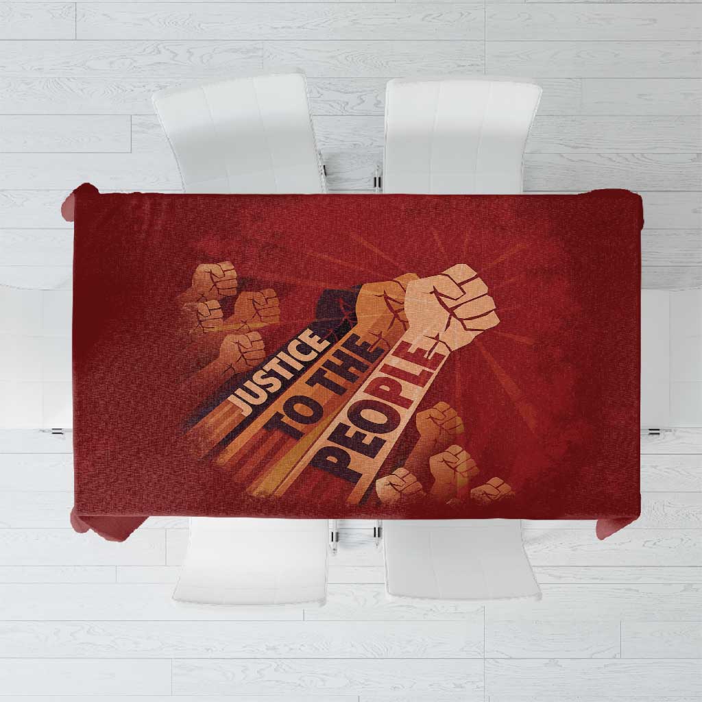 Justice To The People Africa Tablecloth Afro Raised Fist