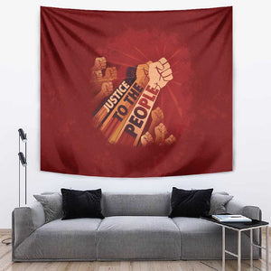 Justice To The People Africa Tapestry Afro Raised Fist