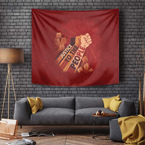 Justice To The People Africa Tapestry Afro Raised Fist