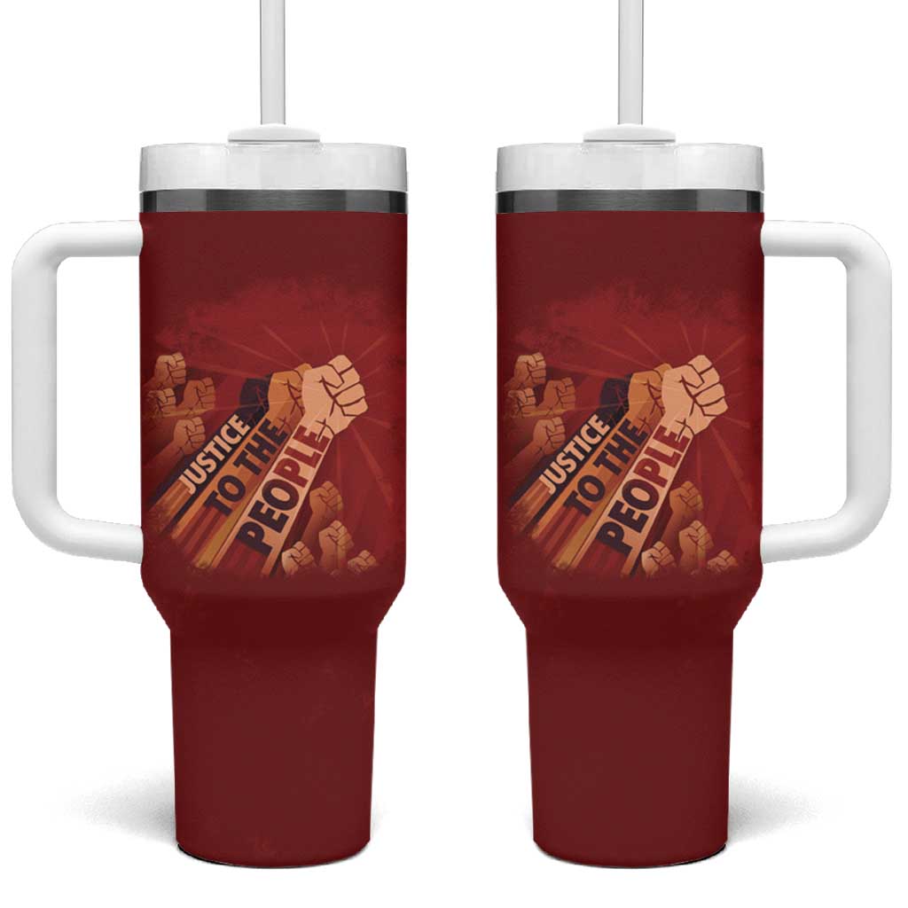 Justice To The People Africa Tumbler With Handle Afro Raised Fist
