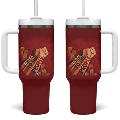 Justice To The People Africa Tumbler With Handle Afro Raised Fist