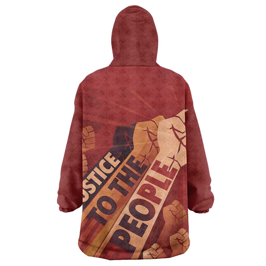 Justice To The People Africa Wearable Blanket Hoodie Afro Raised Fist