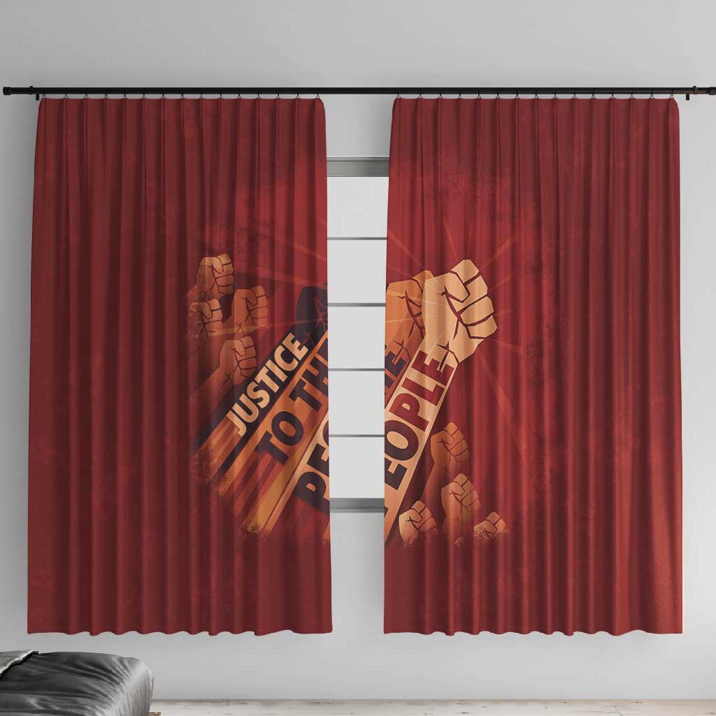 Justice To The People Africa Window Curtain Afro Raised Fist