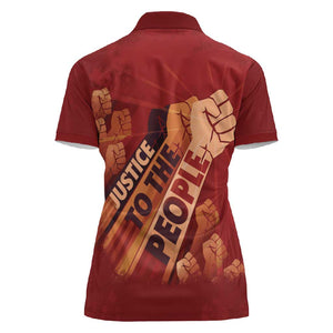 Justice To The People Africa Women Polo Shirt Afro Raised Fist
