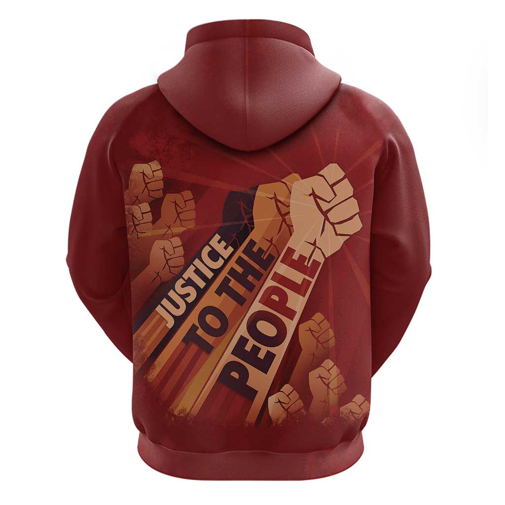Justice To The People Africa Zip Hoodie Afro Raised Fist