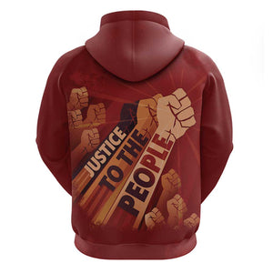 Justice To The People Africa Zip Hoodie Afro Raised Fist