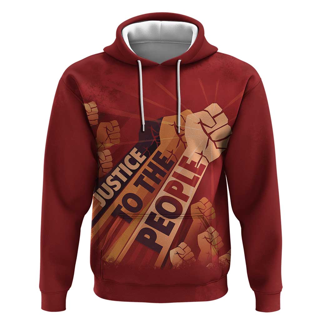 Justice To The People Africa Zip Hoodie Afro Raised Fist