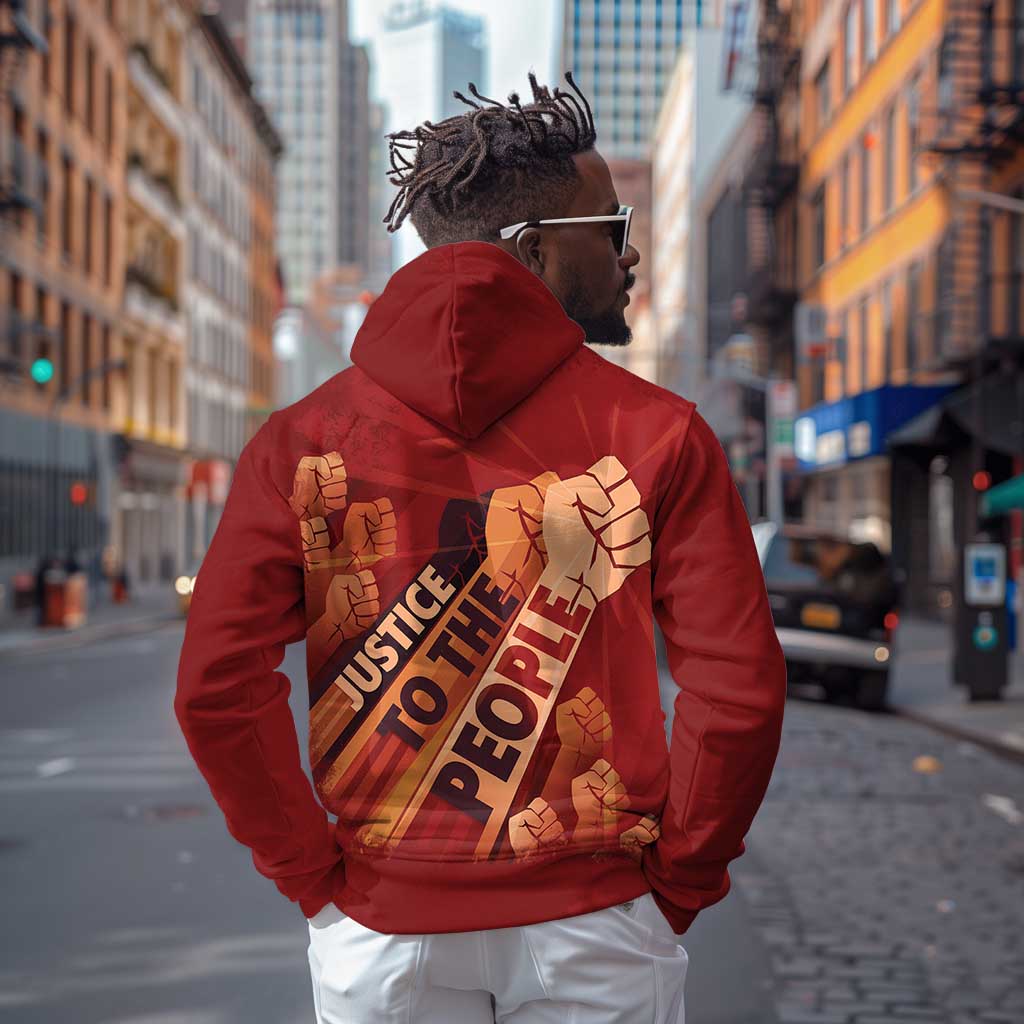 Justice To The People Africa Zip Hoodie Afro Raised Fist