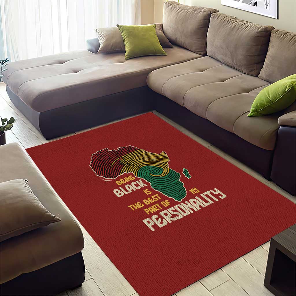 African Map Fingerprint Area Rug Being Black Is The Best Part Of My Personality