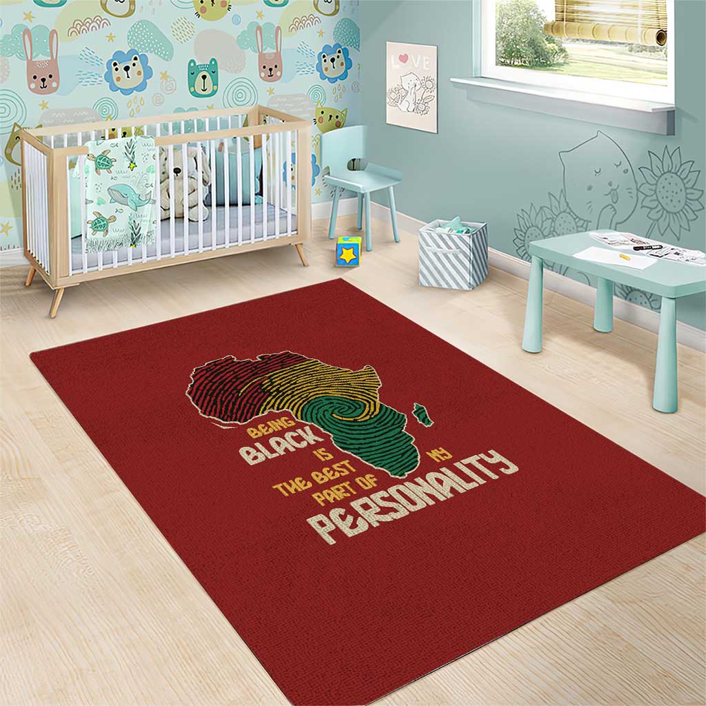 African Map Fingerprint Area Rug Being Black Is The Best Part Of My Personality
