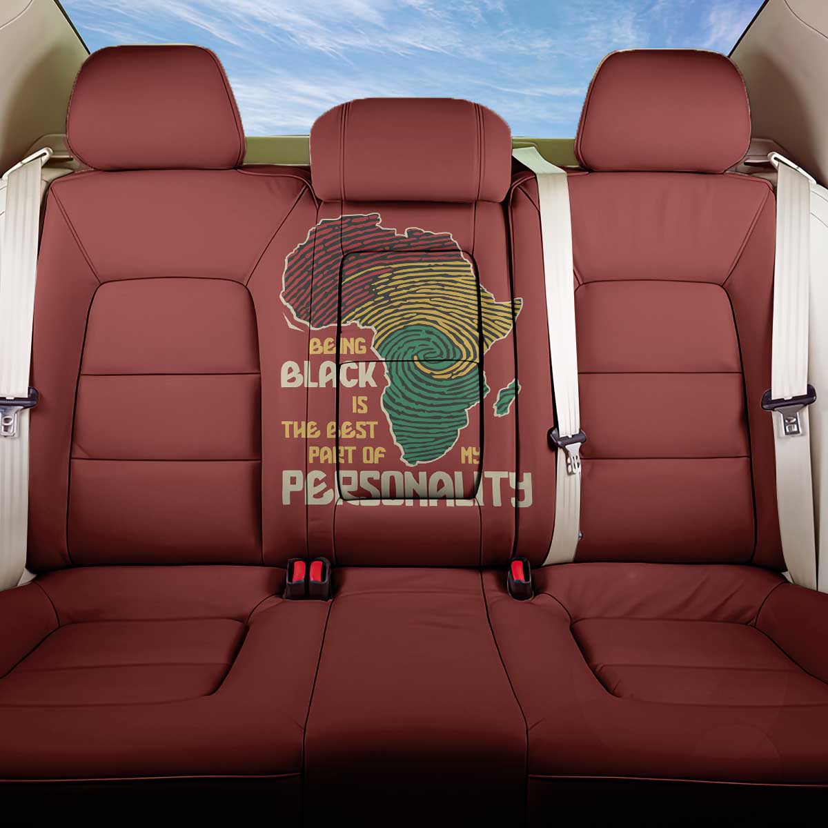 African Map Fingerprint Back Car Seat Cover Being Black Is The Best Part Of My Personality