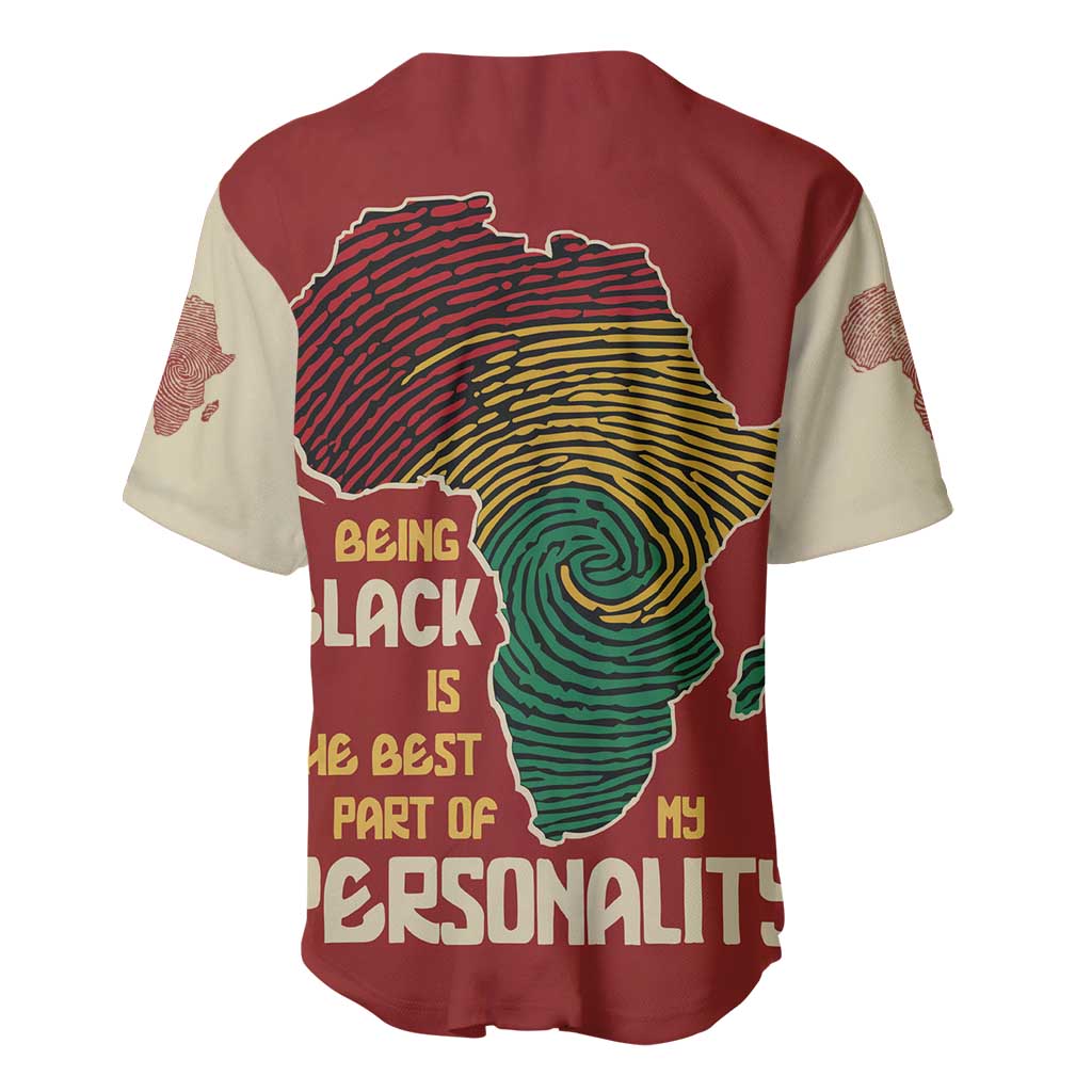 African Map Fingerprint Baseball Jersey Being Black Is The Best Part Of My Personality
