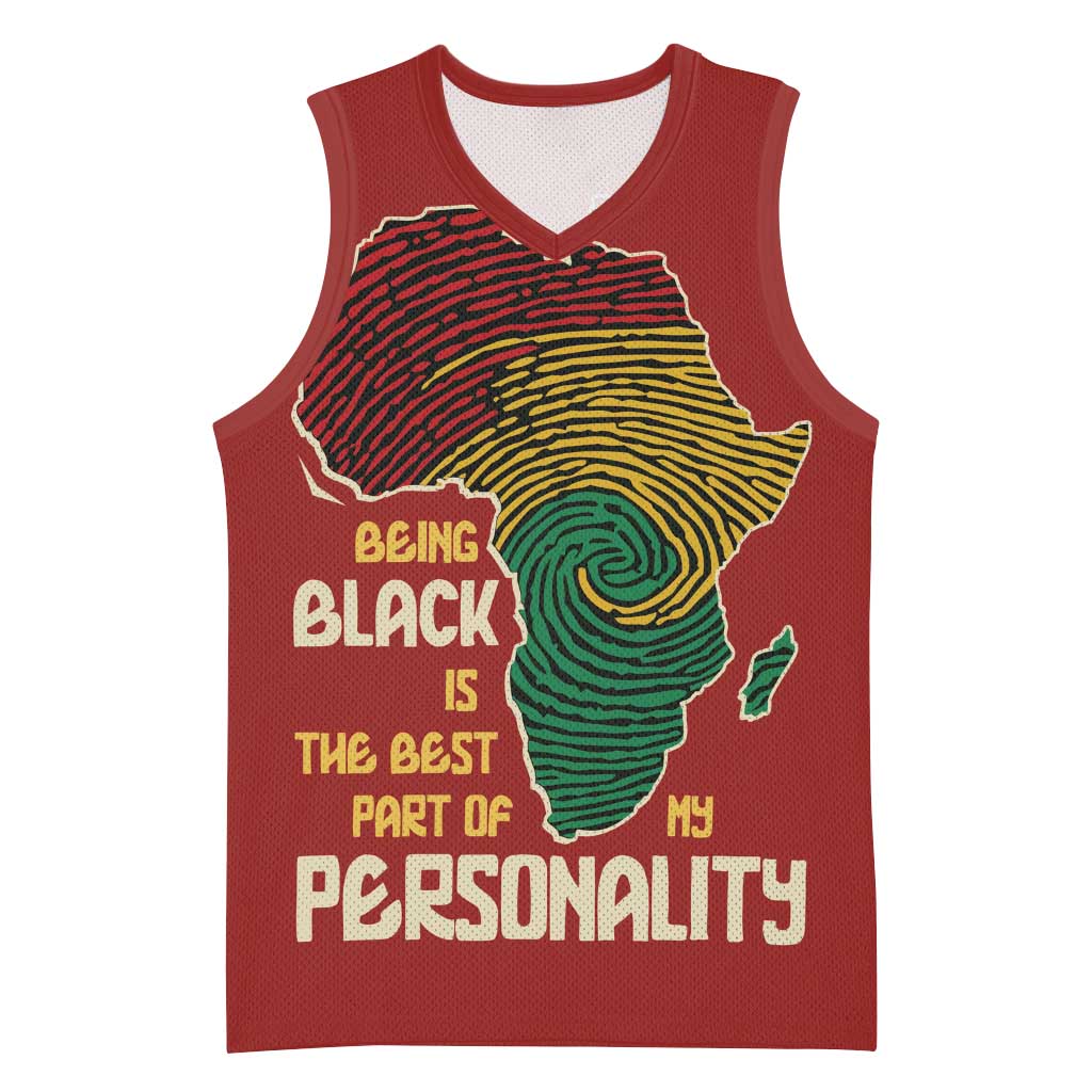 African Map Fingerprint Basketball Jersey Being Black Is The Best Part Of My Personality - African Pride