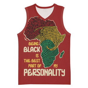 African Map Fingerprint Basketball Jersey Being Black Is The Best Part Of My Personality - African Pride