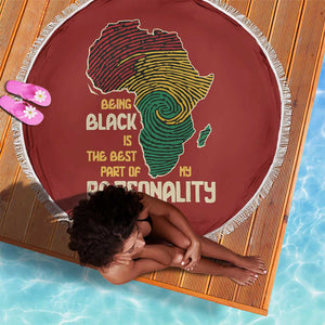 African Map Fingerprint Beach Blanket Being Black Is The Best Part Of My Personality