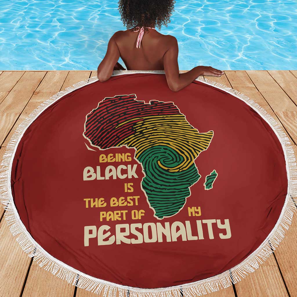 African Map Fingerprint Beach Blanket Being Black Is The Best Part Of My Personality