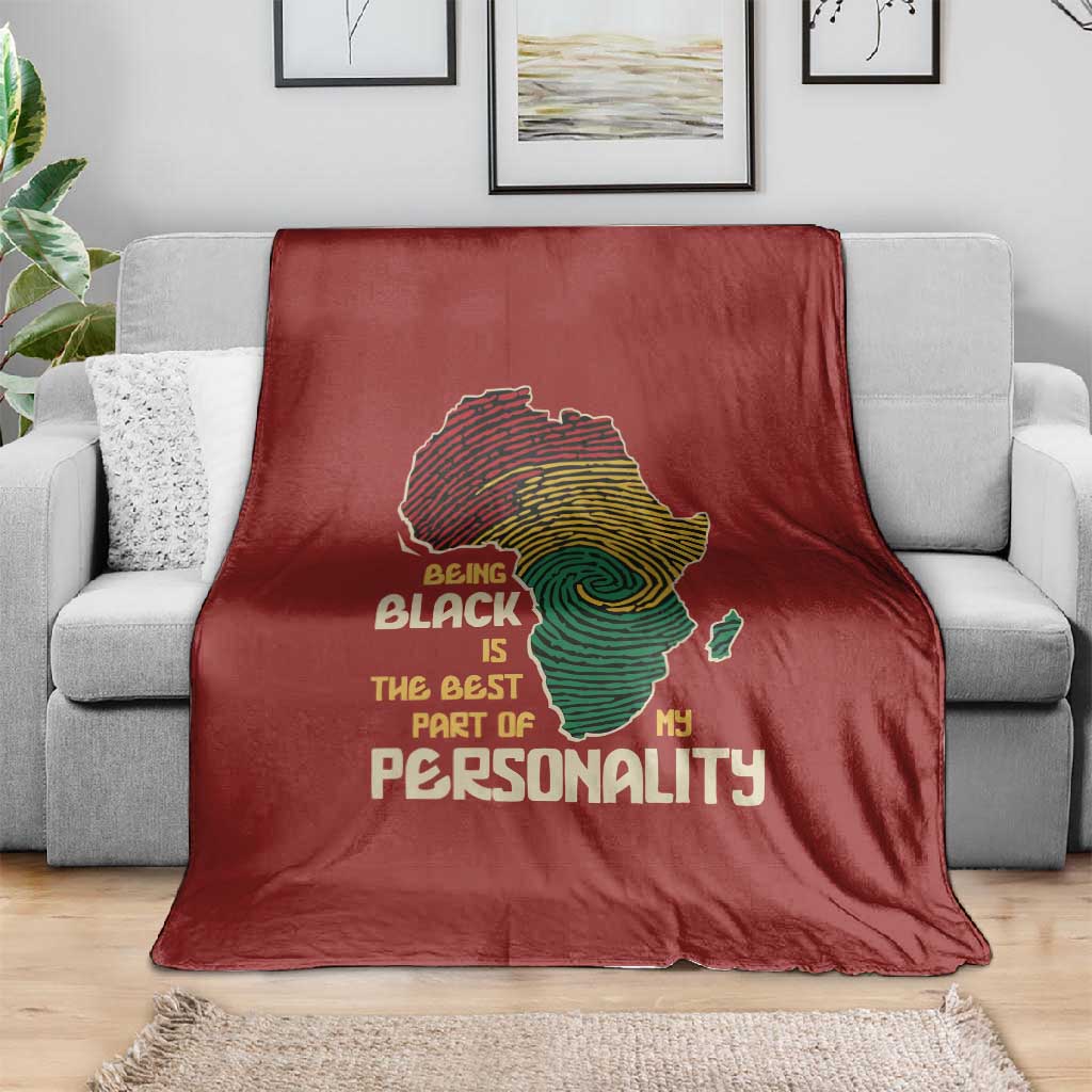 African Map Fingerprint Blanket Being Black Is The Best Part Of My Personality