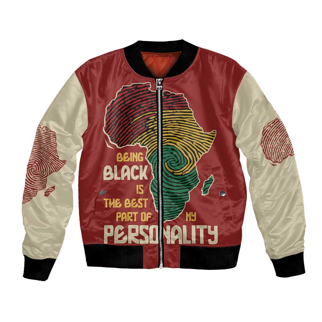 African Map Fingerprint Bomber Jacket Being Black Is The Best Part Of My Personality