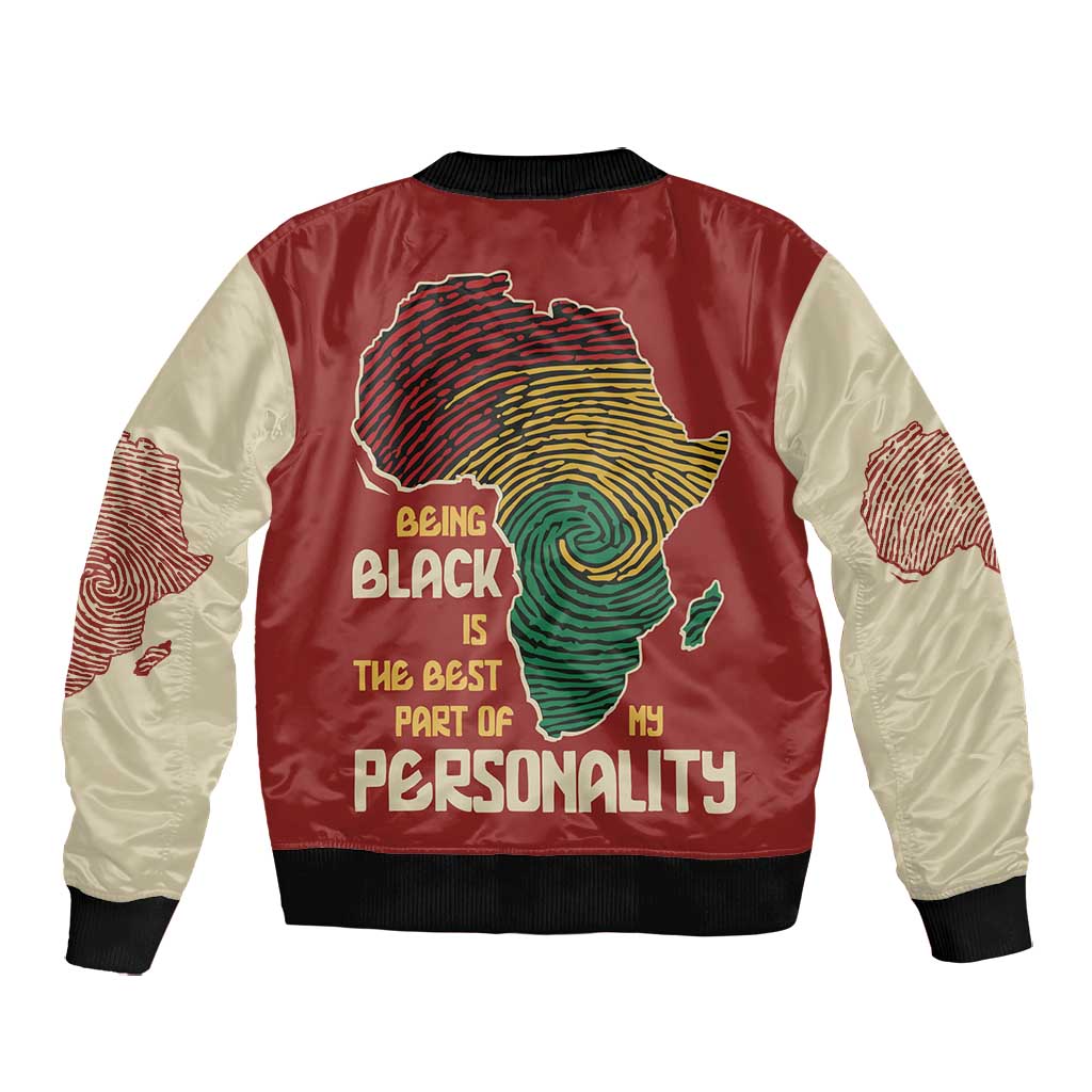 African Map Fingerprint Bomber Jacket Being Black Is The Best Part Of My Personality