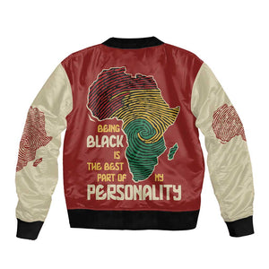African Map Fingerprint Bomber Jacket Being Black Is The Best Part Of My Personality