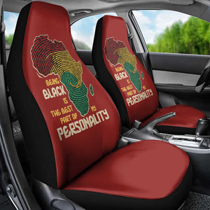 African Map Fingerprint Car Seat Cover Being Black Is The Best Part Of My Personality