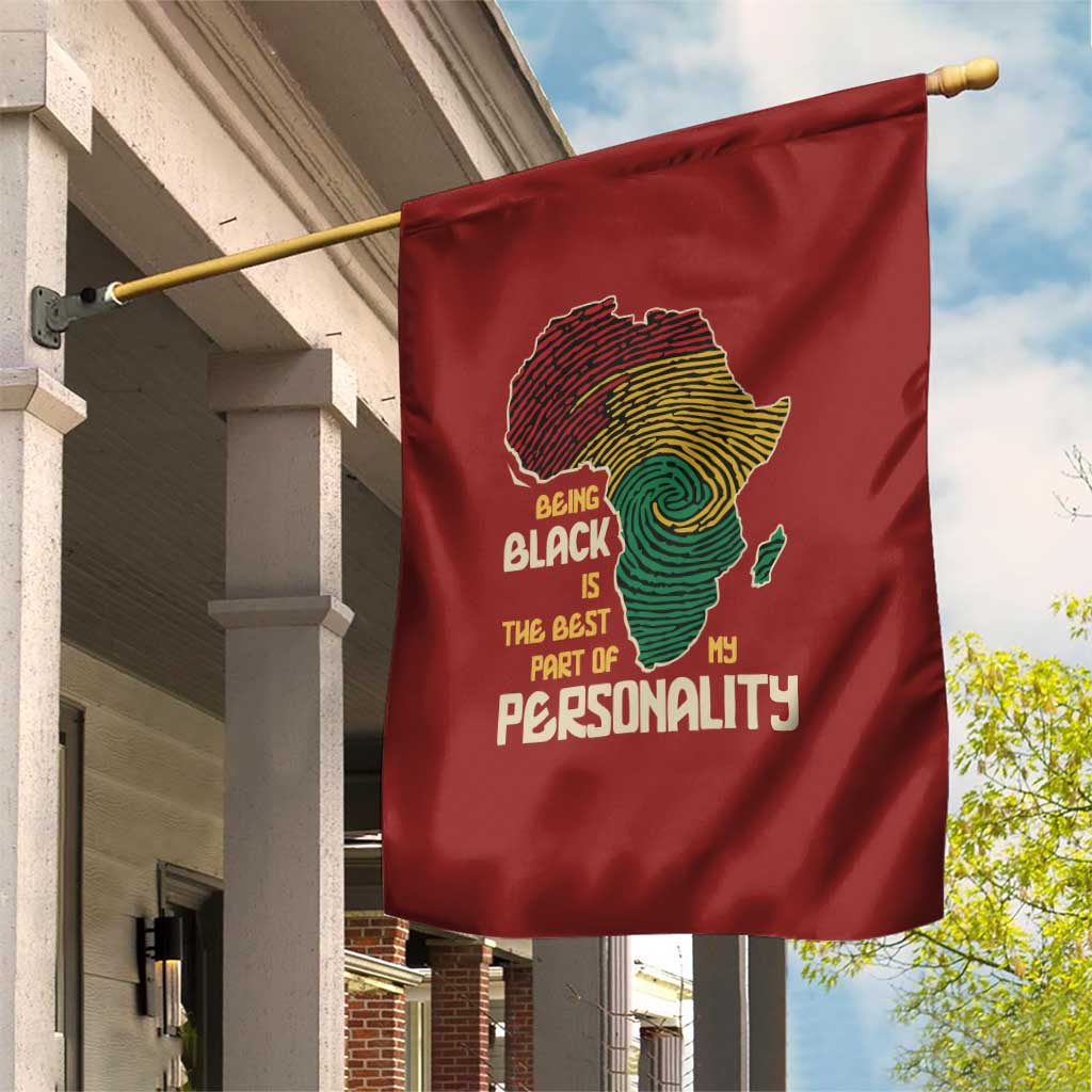 African Map Fingerprint Garden Flag Being Black Is The Best Part Of My Personality