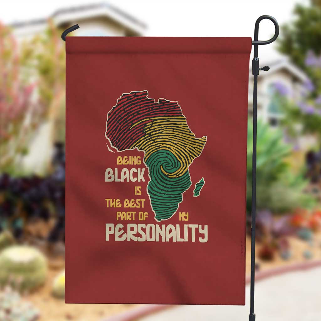 African Map Fingerprint Garden Flag Being Black Is The Best Part Of My Personality