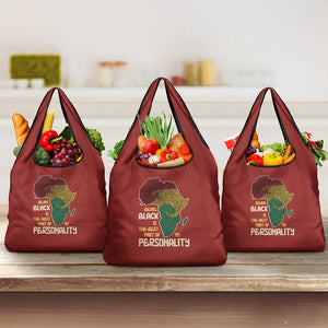 African Map Fingerprint Grocery Bag Being Black Is The Best Part Of My Personality