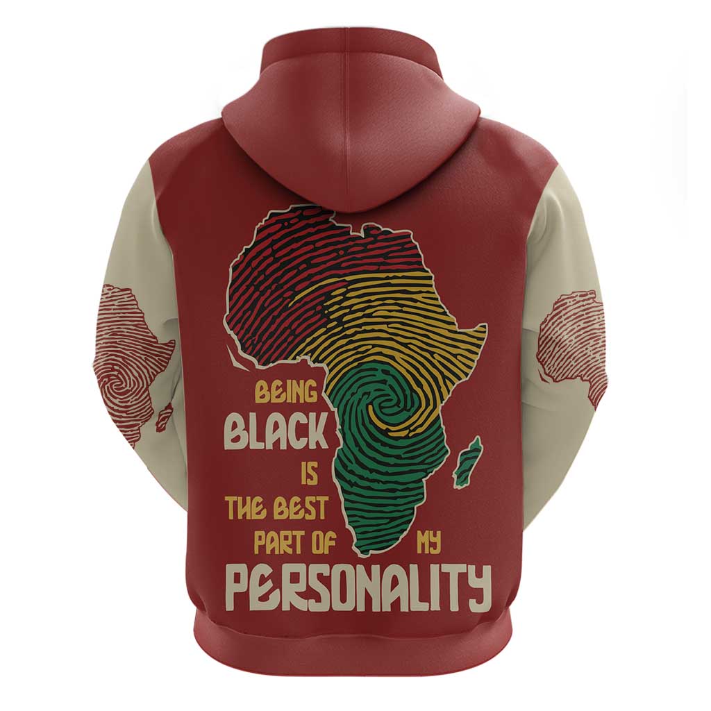 African Map Fingerprint Hoodie Being Black Is The Best Part Of My Personality