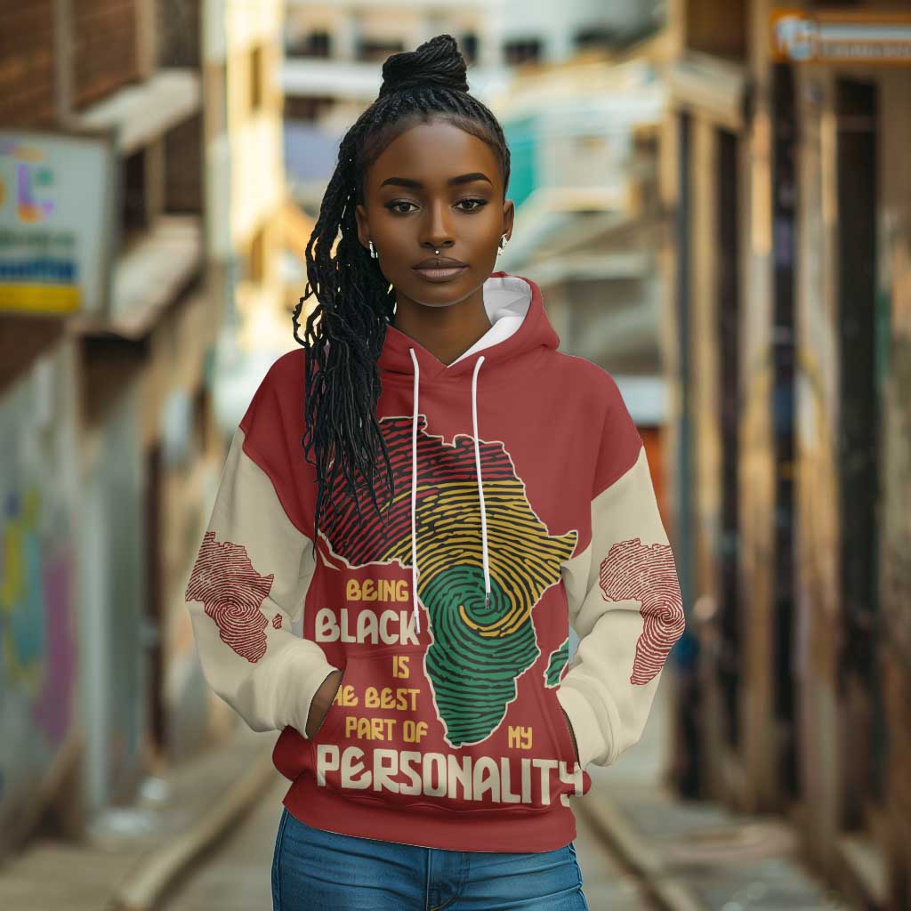 African Map Fingerprint Hoodie Being Black Is The Best Part Of My Personality