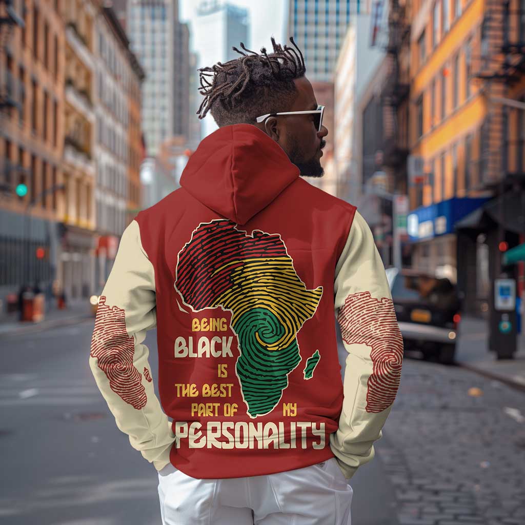 African Map Fingerprint Hoodie Being Black Is The Best Part Of My Personality