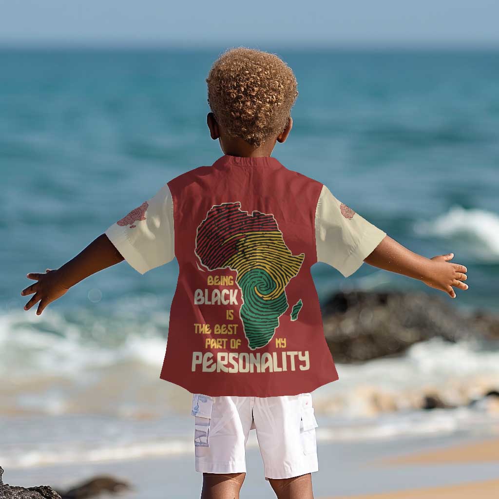 African Map Fingerprint Kid Hawaiian Shirt Being Black Is The Best Part Of My Personality