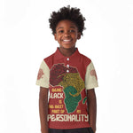 African Map Fingerprint Kid Polo Shirt Being Black Is The Best Part Of My Personality