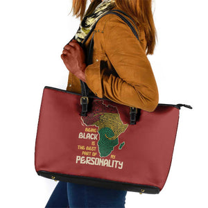 African Map Fingerprint Leather Tote Bag Being Black Is The Best Part Of My Personality