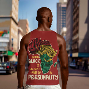 African Map Fingerprint Men Tank Top Being Black Is The Best Part Of My Personality