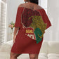 African Map Fingerprint Off Shoulder Short Dress Being Black Is The Best Part Of My Personality